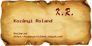 Kozányi Roland névjegykártya