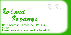 roland kozanyi business card